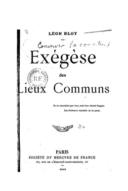 Exégèse des lieux communs