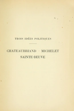 Trois idées politiques