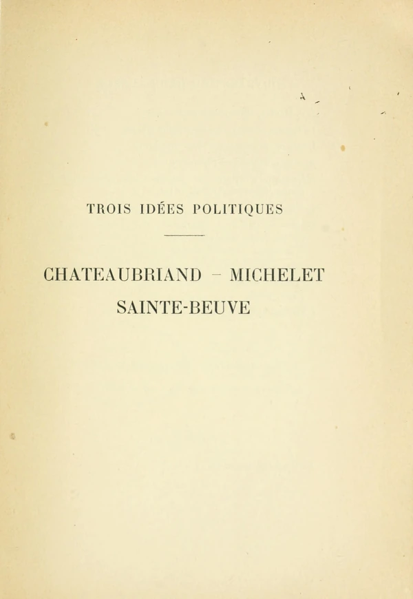 Trois idées politiques